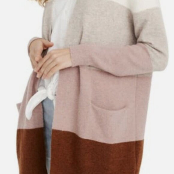 NWT Madewell Large Super Soft Ryder Stripe Cardigan Colorblock Stripe Sweater - Picture 2 of 7